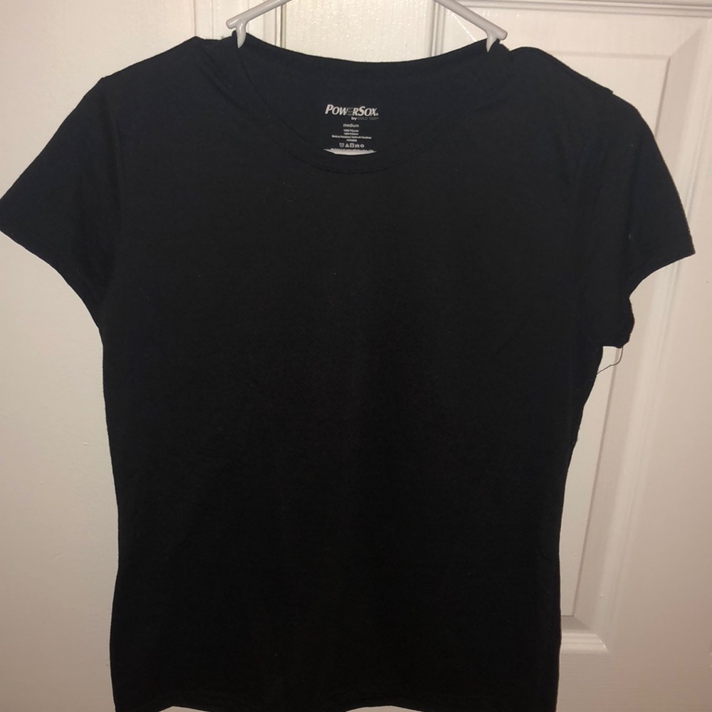 black form fitting t-shirt
